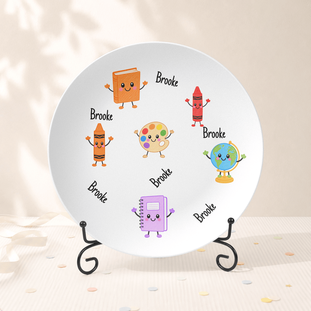 Back-to-School Personalized Plate Plate With Stand by Lil Plate Shop