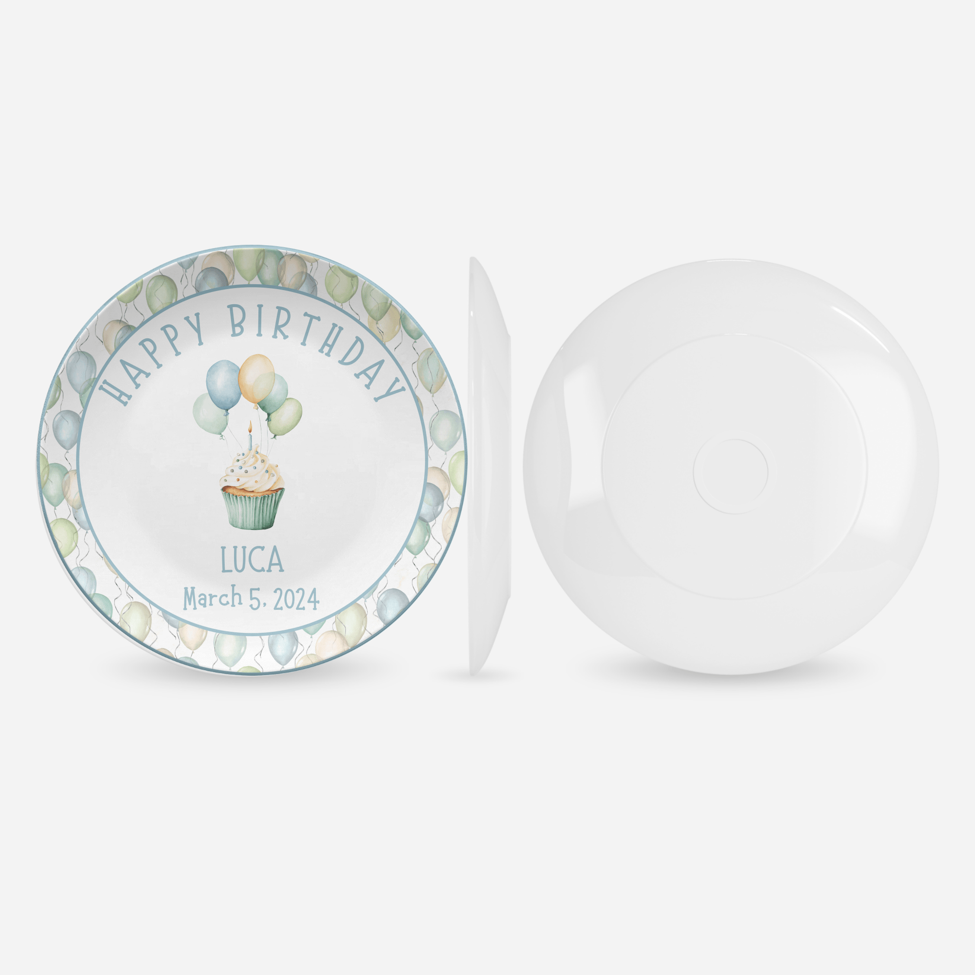Balloon Border Birthday Plate by Lil Plate Shop