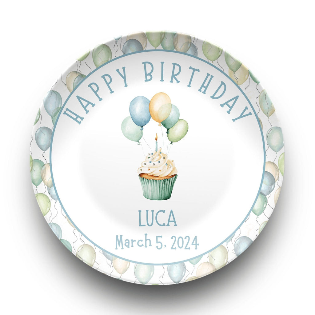 Balloon Border Birthday Plate by Lil Plate Shop