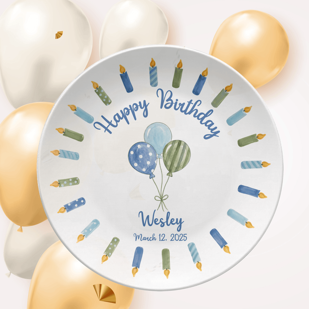 Balloon Candle Birthday Plate by Lil Plate Shop