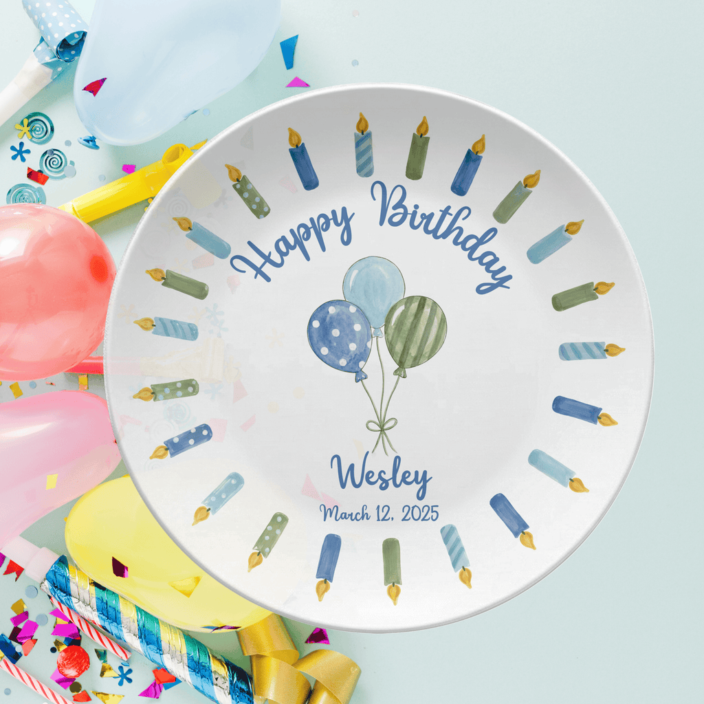 Balloon Candle Birthday Plate by Lil Plate Shop