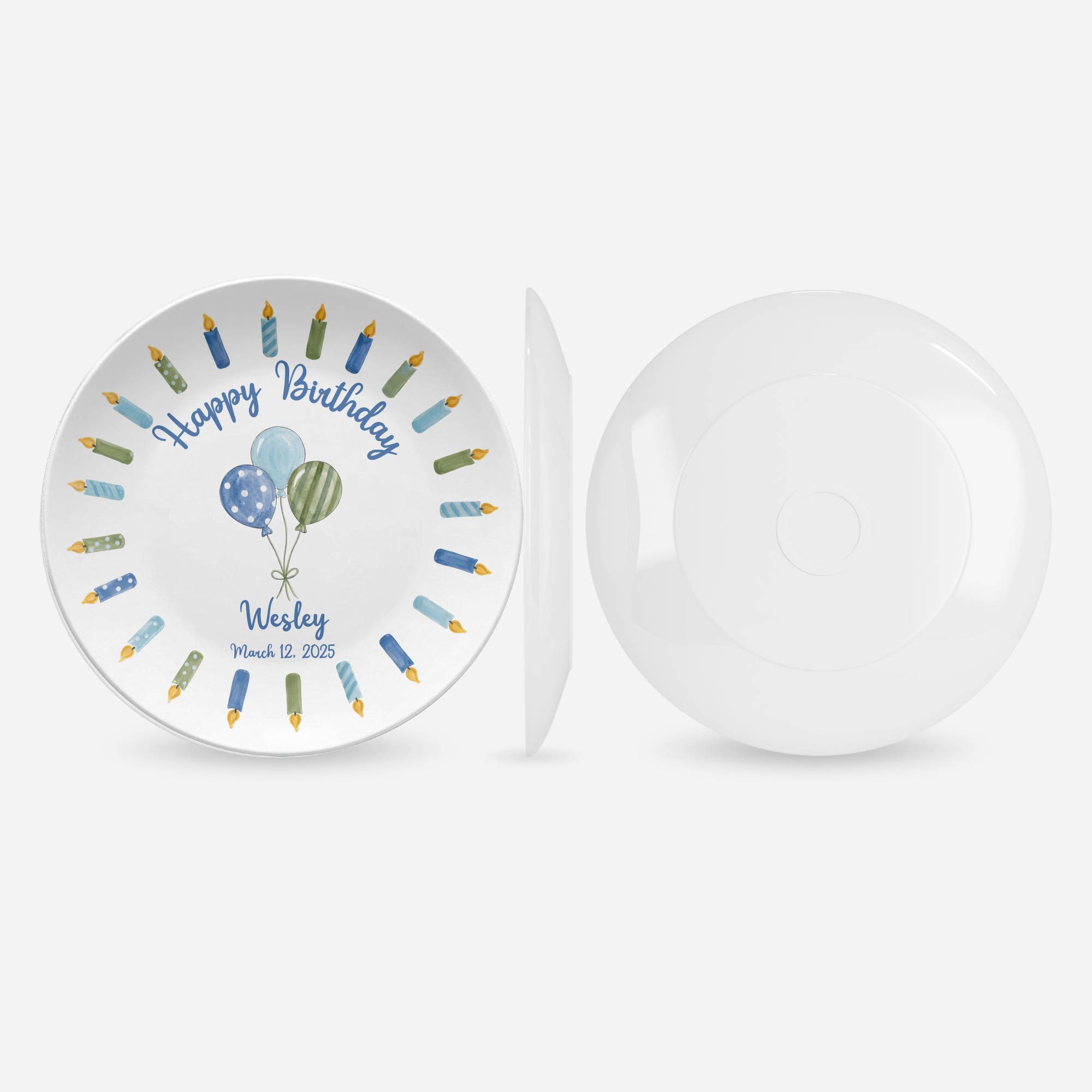 Balloon Candle Birthday Plate by Lil Plate Shop