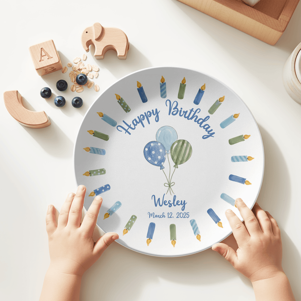 Balloon Candle Birthday Plate by Lil Plate Shop