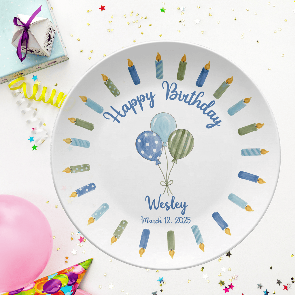 Balloon Candle Birthday Plate by Lil Plate Shop