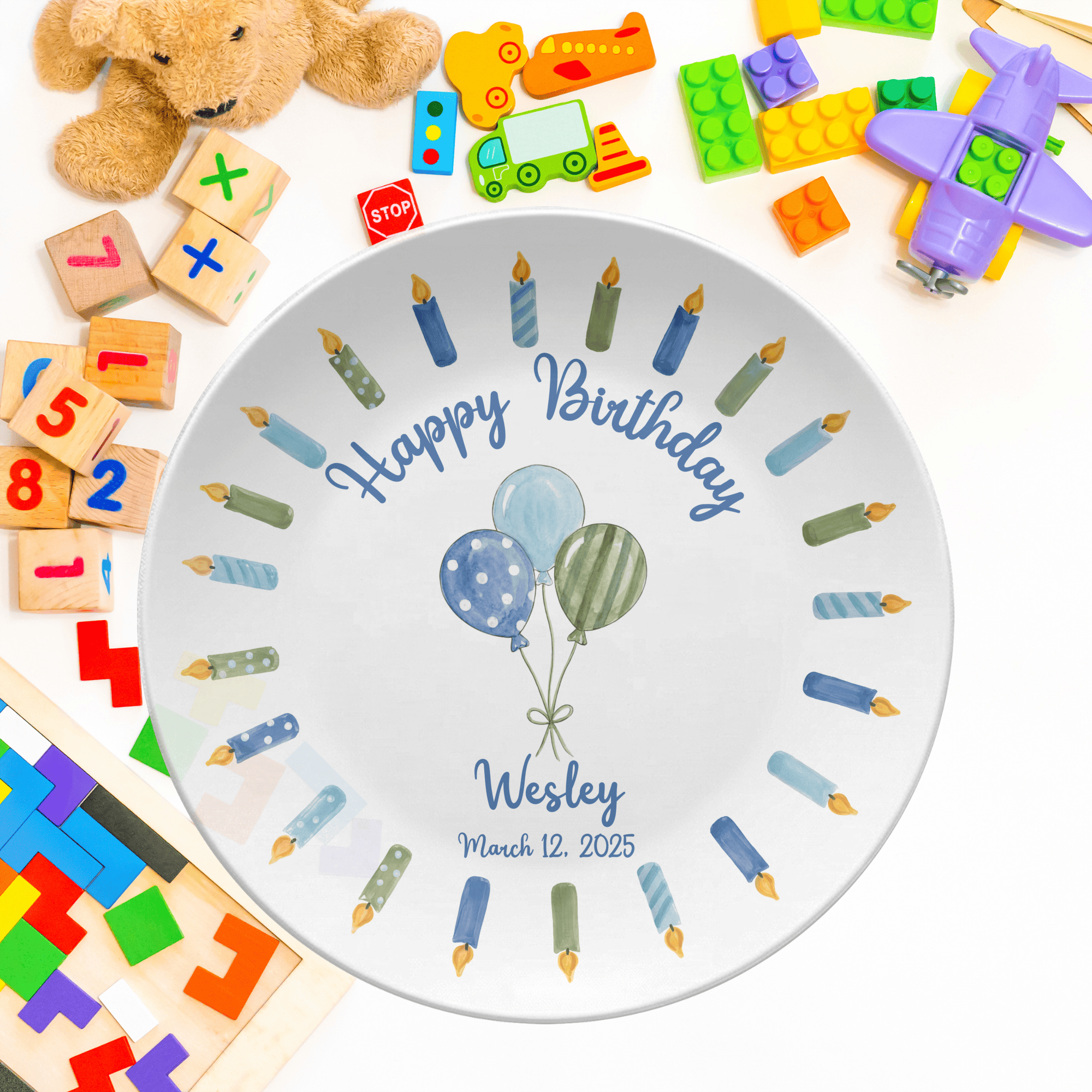 Balloon Candle Birthday Plate by Lil Plate Shop