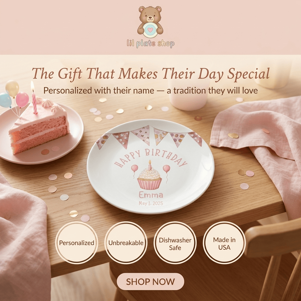 Balloon Candle Birthday Plate by Lil Plate Shop