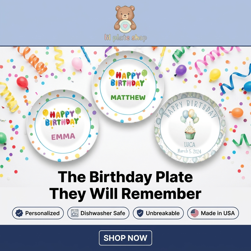 Balloon Candle Birthday Plate by Lil Plate Shop