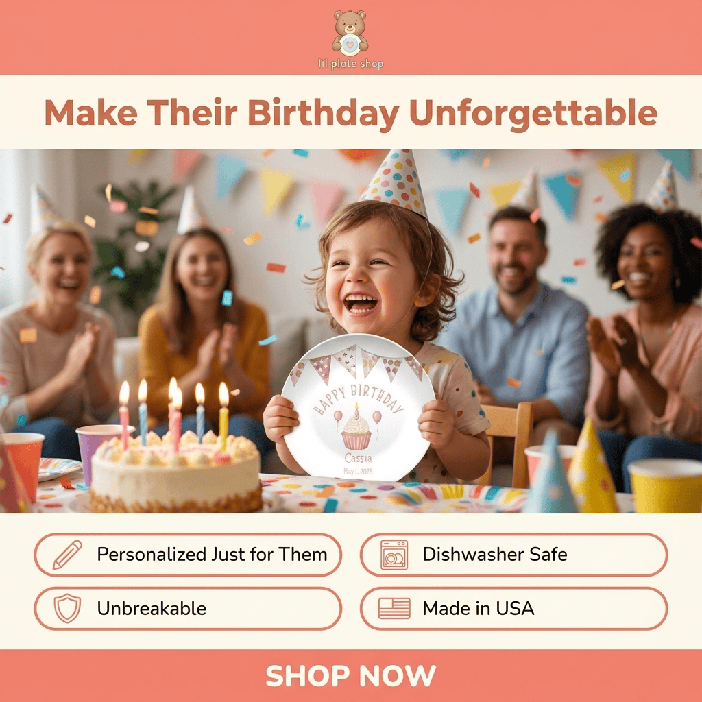 Balloon Candle Birthday Plate by Lil Plate Shop