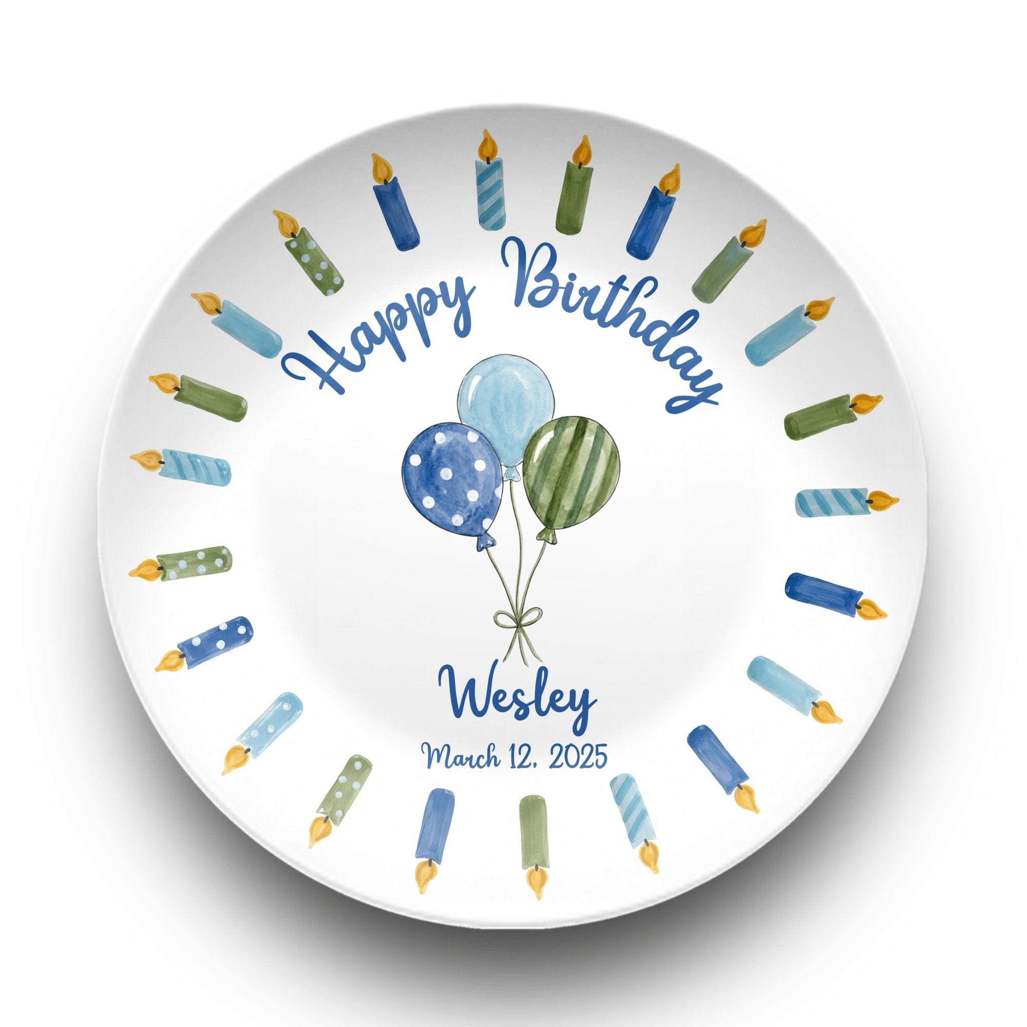 Balloon Candle Birthday Plate by Lil Plate Shop