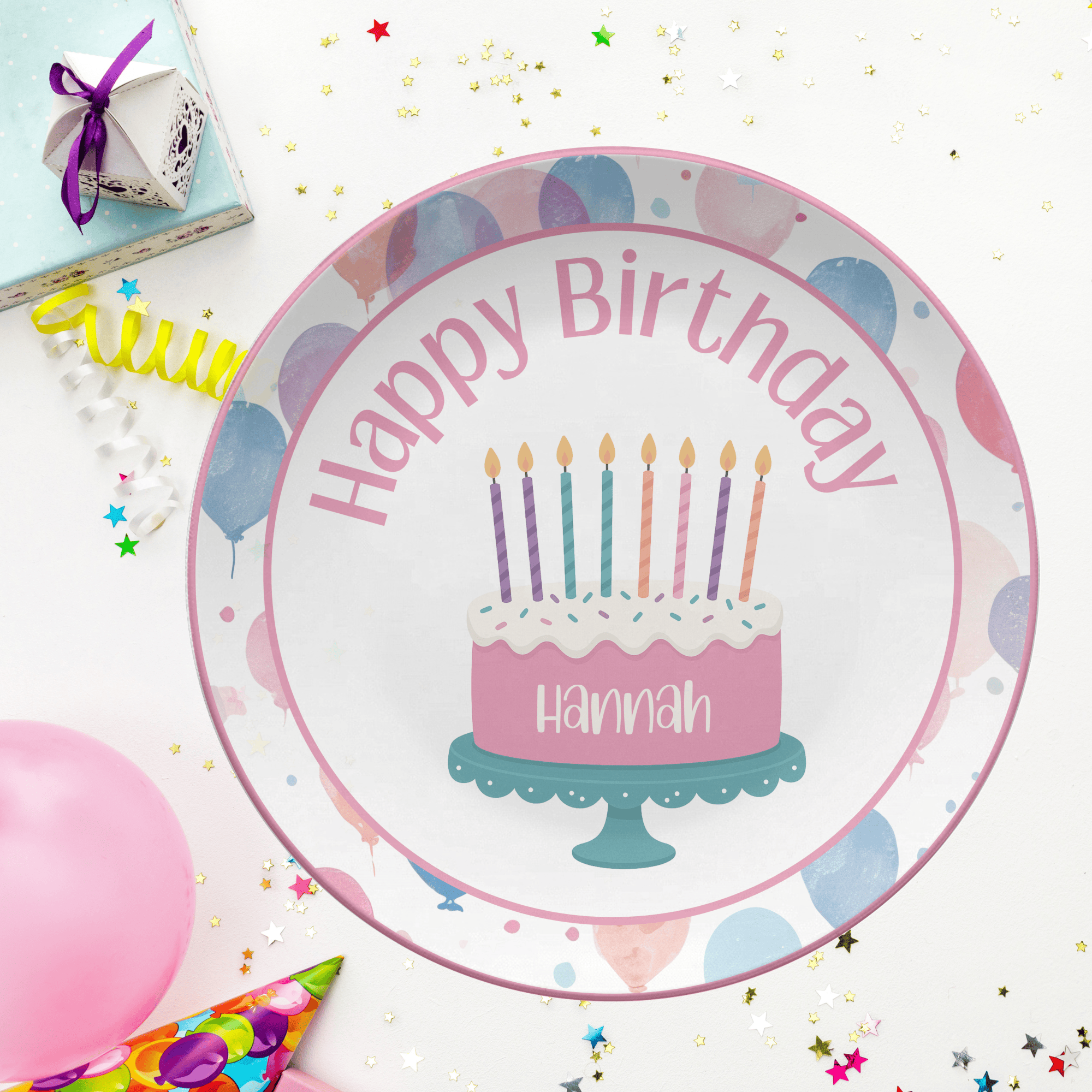 Balloon Name Cake Plate by Lil Plate Shop