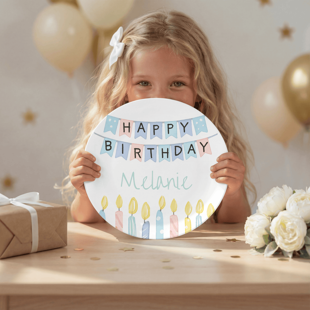 Banner Candle Birthday Plate by Lil Plate Shop