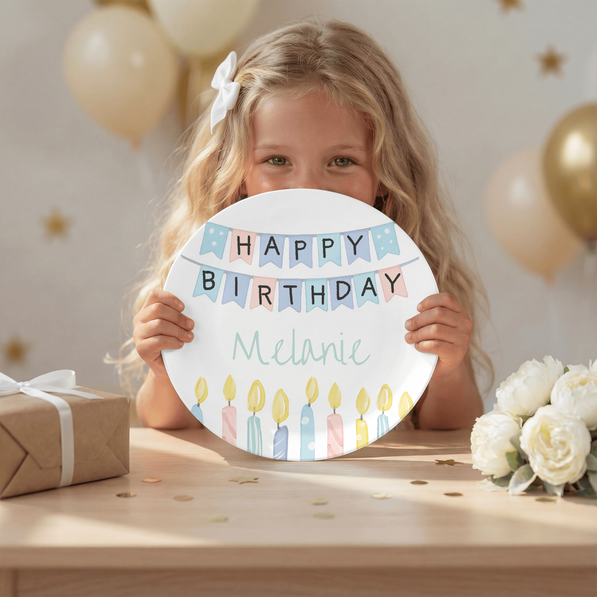 Banner Candle Birthday Plate by Lil Plate Shop