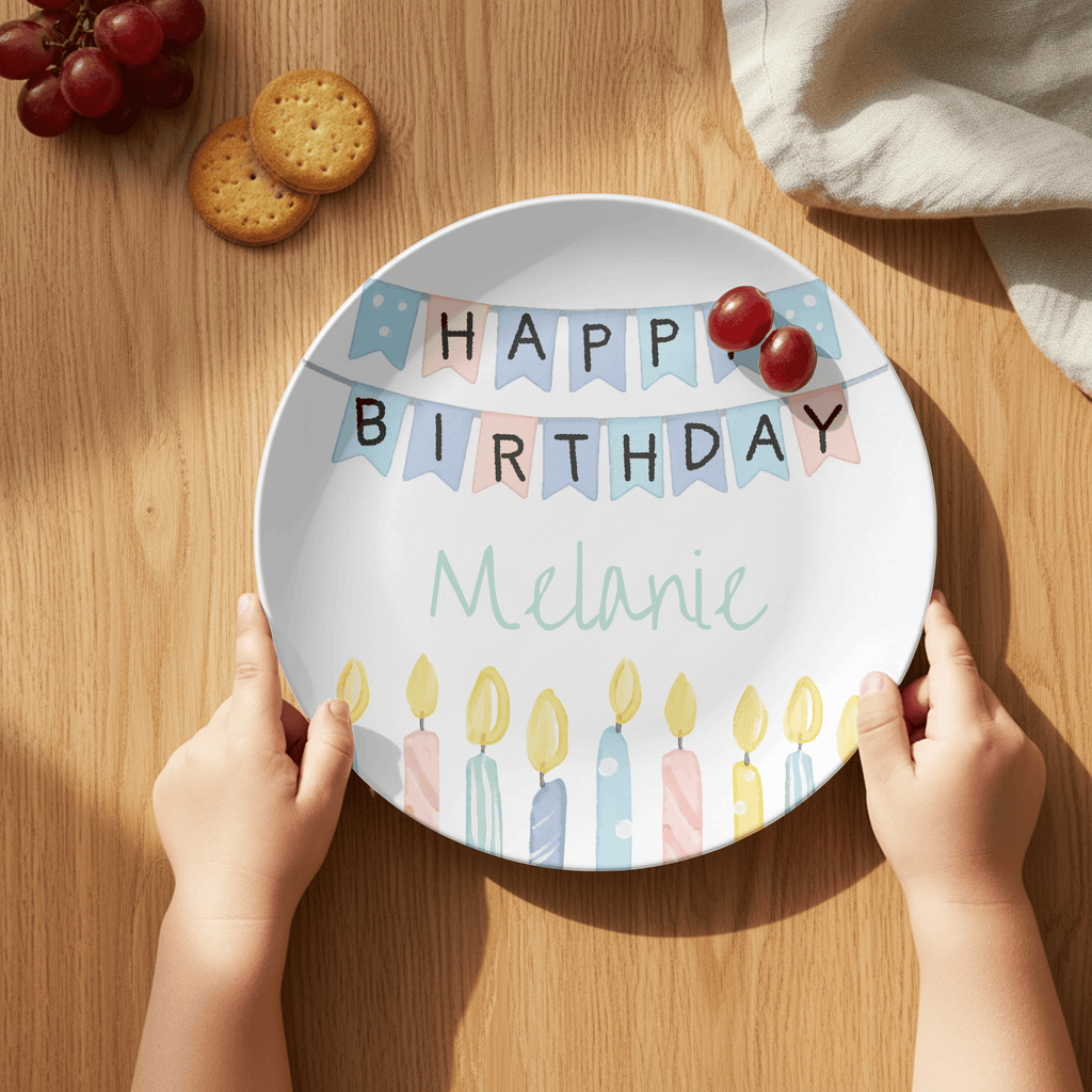 Banner Candle Birthday Plate by Lil Plate Shop