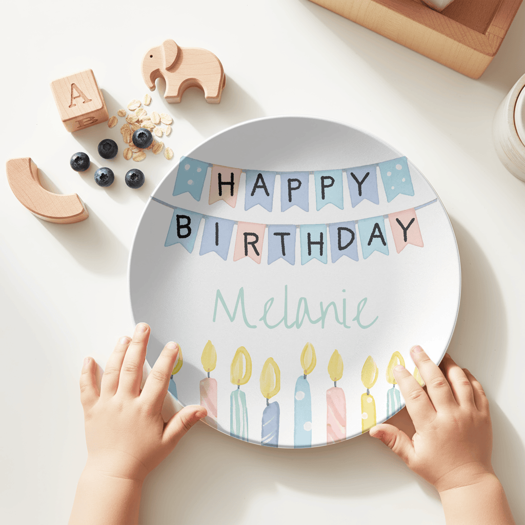 Banner Candle Birthday Plate by Lil Plate Shop