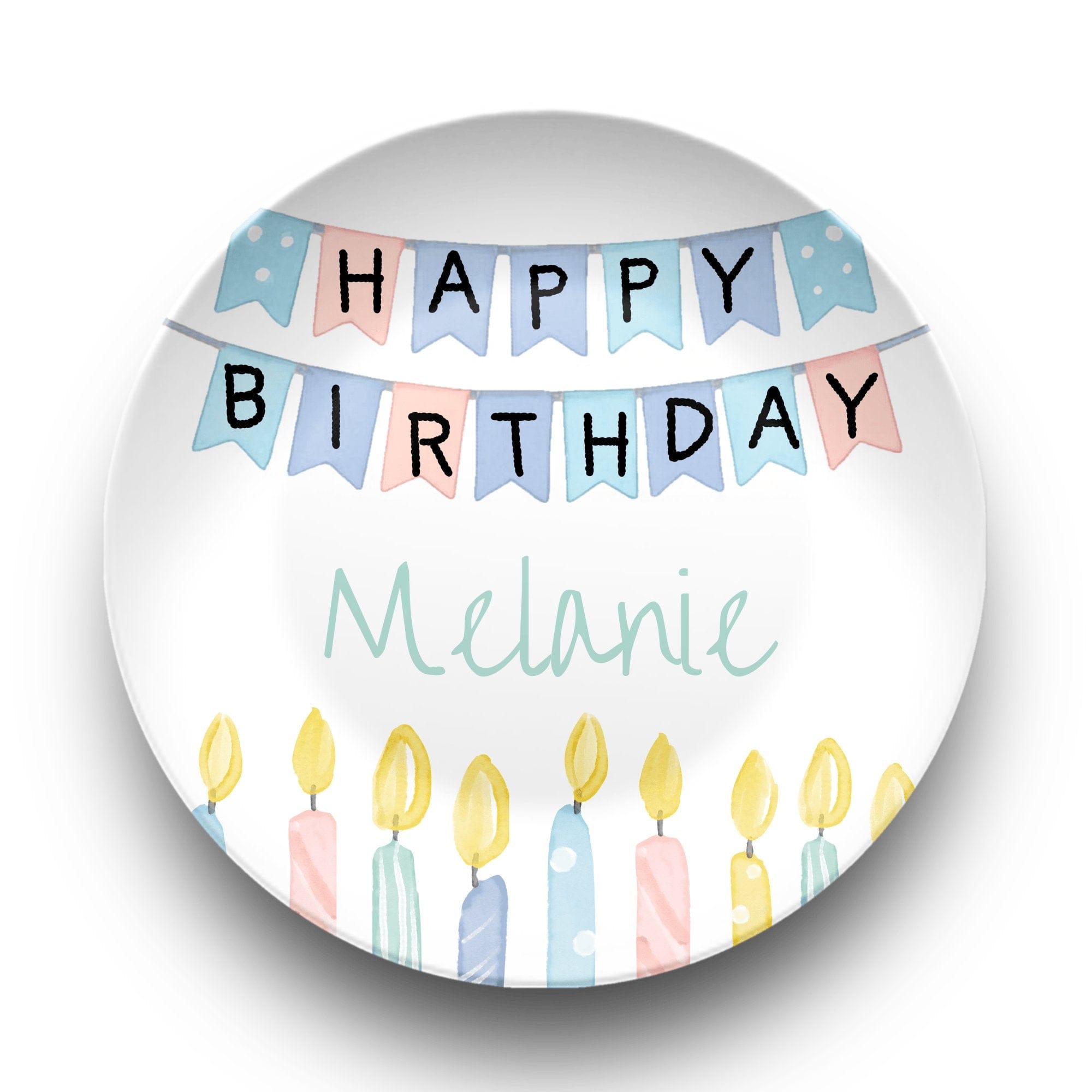 Banner Candle Birthday Plate by Lil Plate Shop