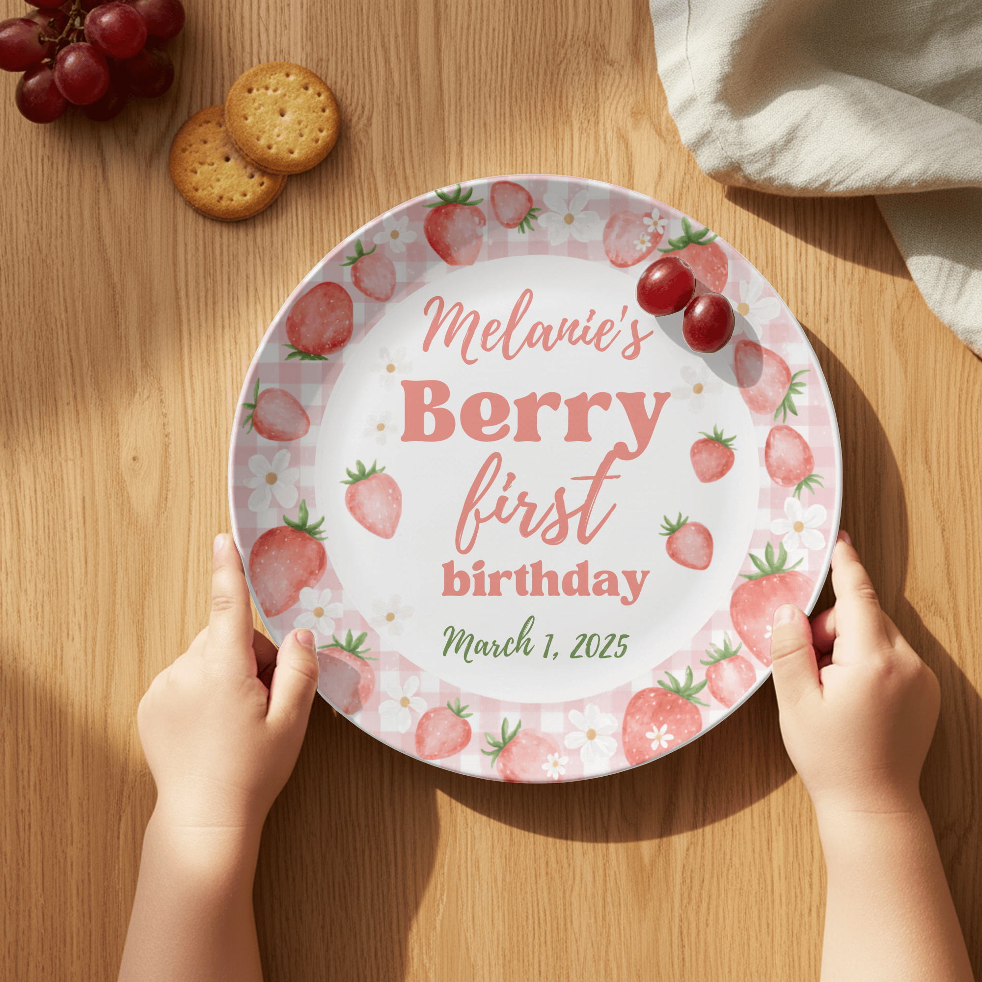 Berry First Birthday Plate by Lil Plate Shop
