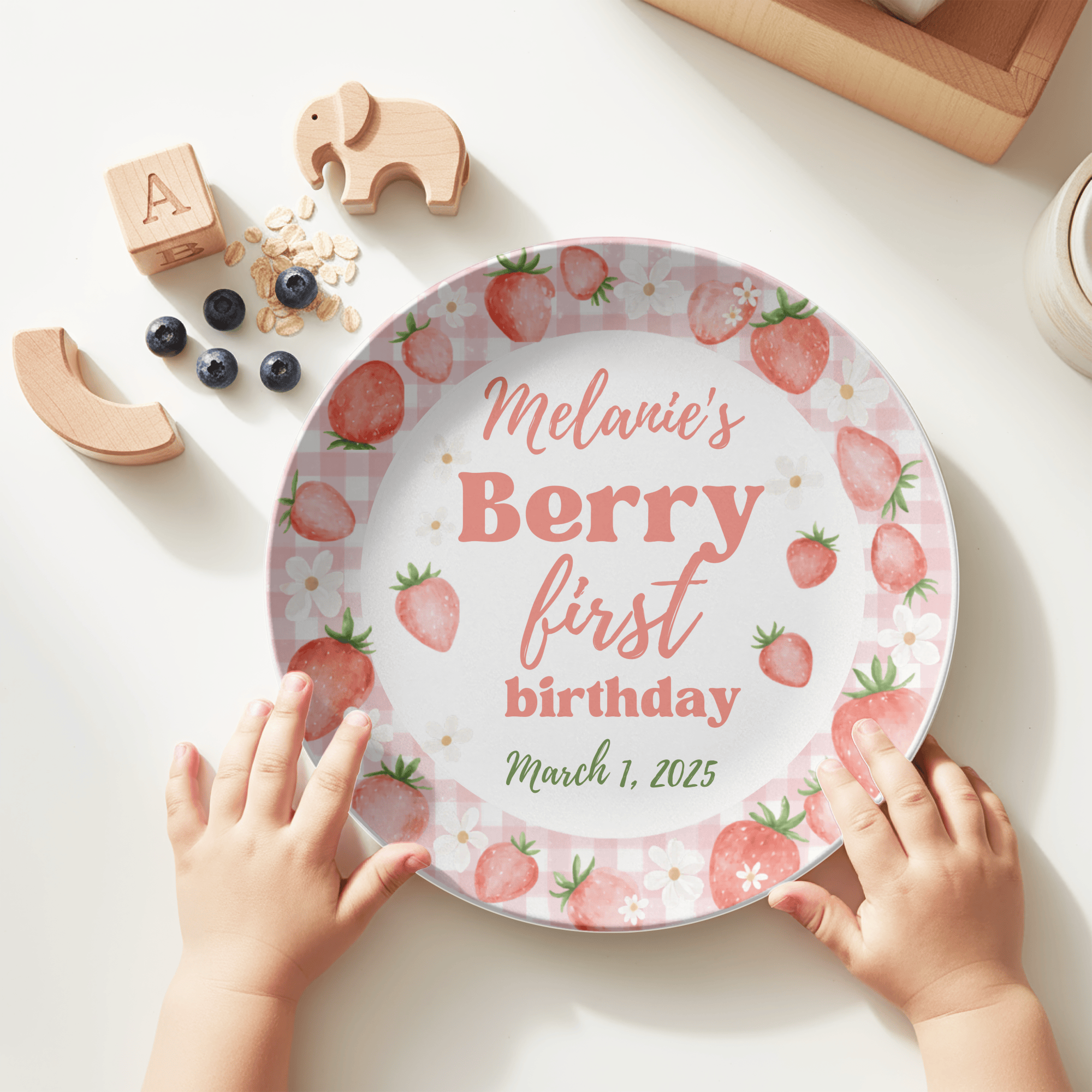 Berry First Birthday Plate by Lil Plate Shop
