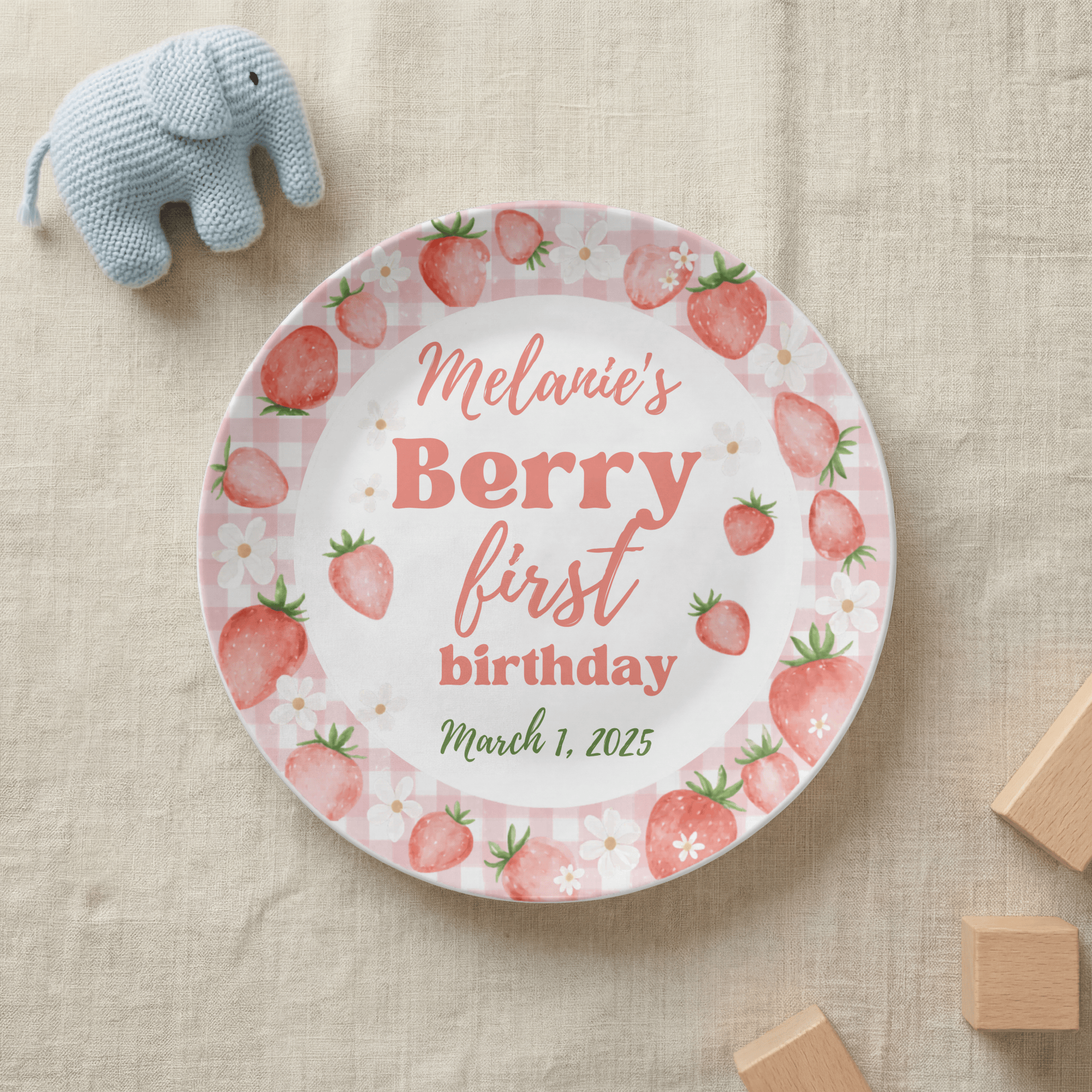 Berry First Birthday Plate by Lil Plate Shop