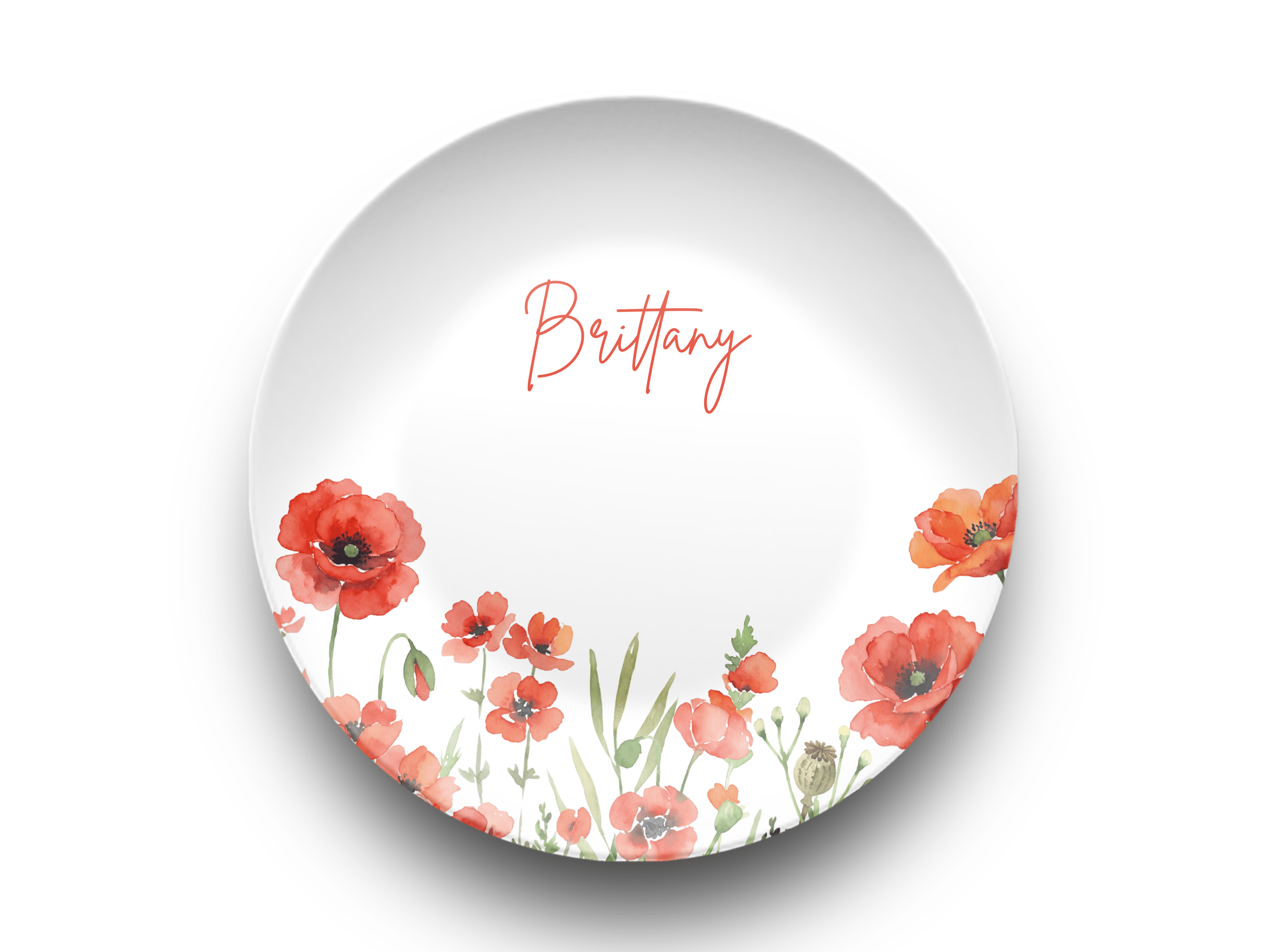 Birth Flower Name Plate August - Poppy by Lil Plate Shop
