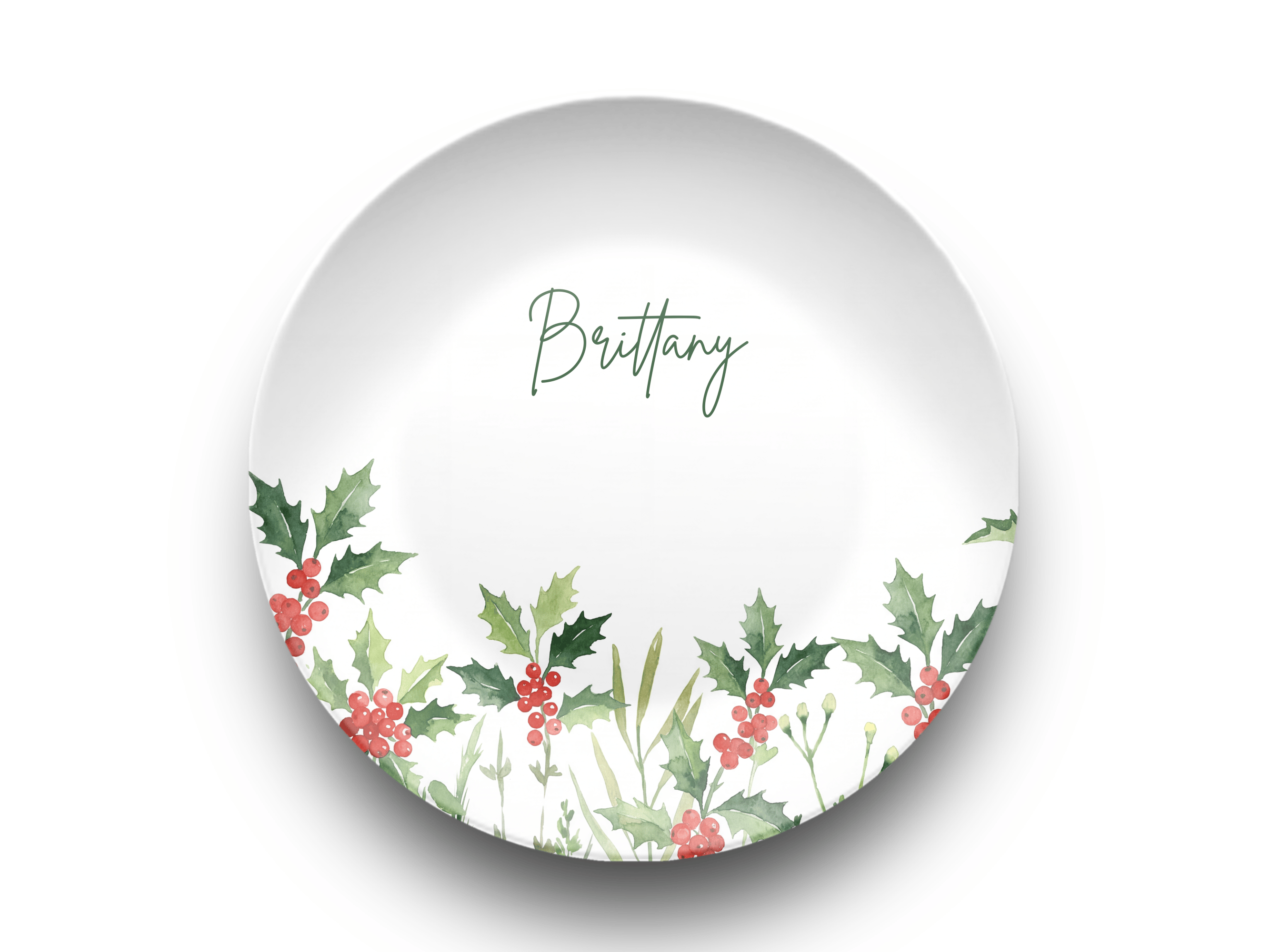 Birth Flower Name Plate December - Holly by Lil Plate Shop