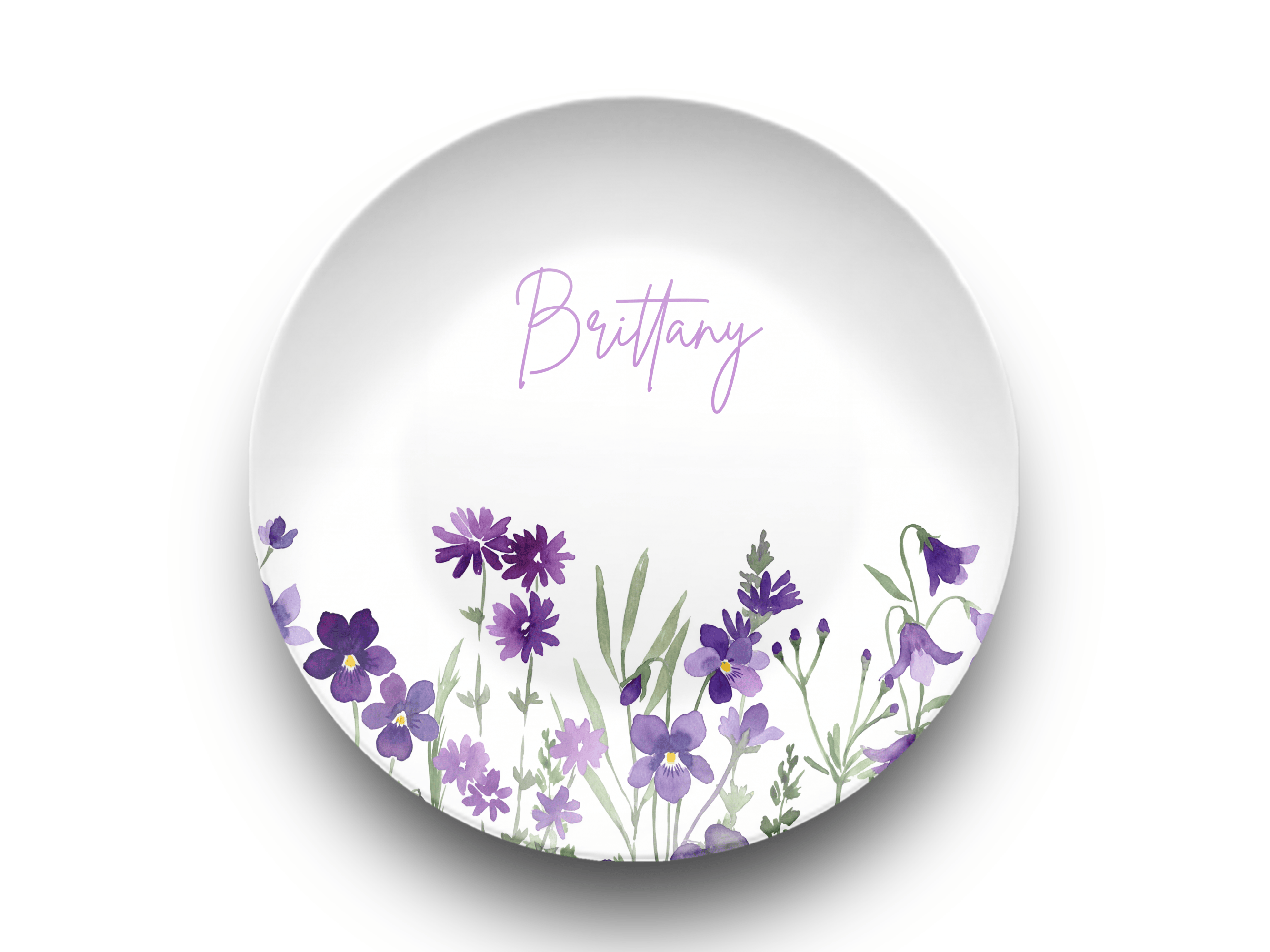 Birth Flower Name Plate February - Violet by Lil Plate Shop