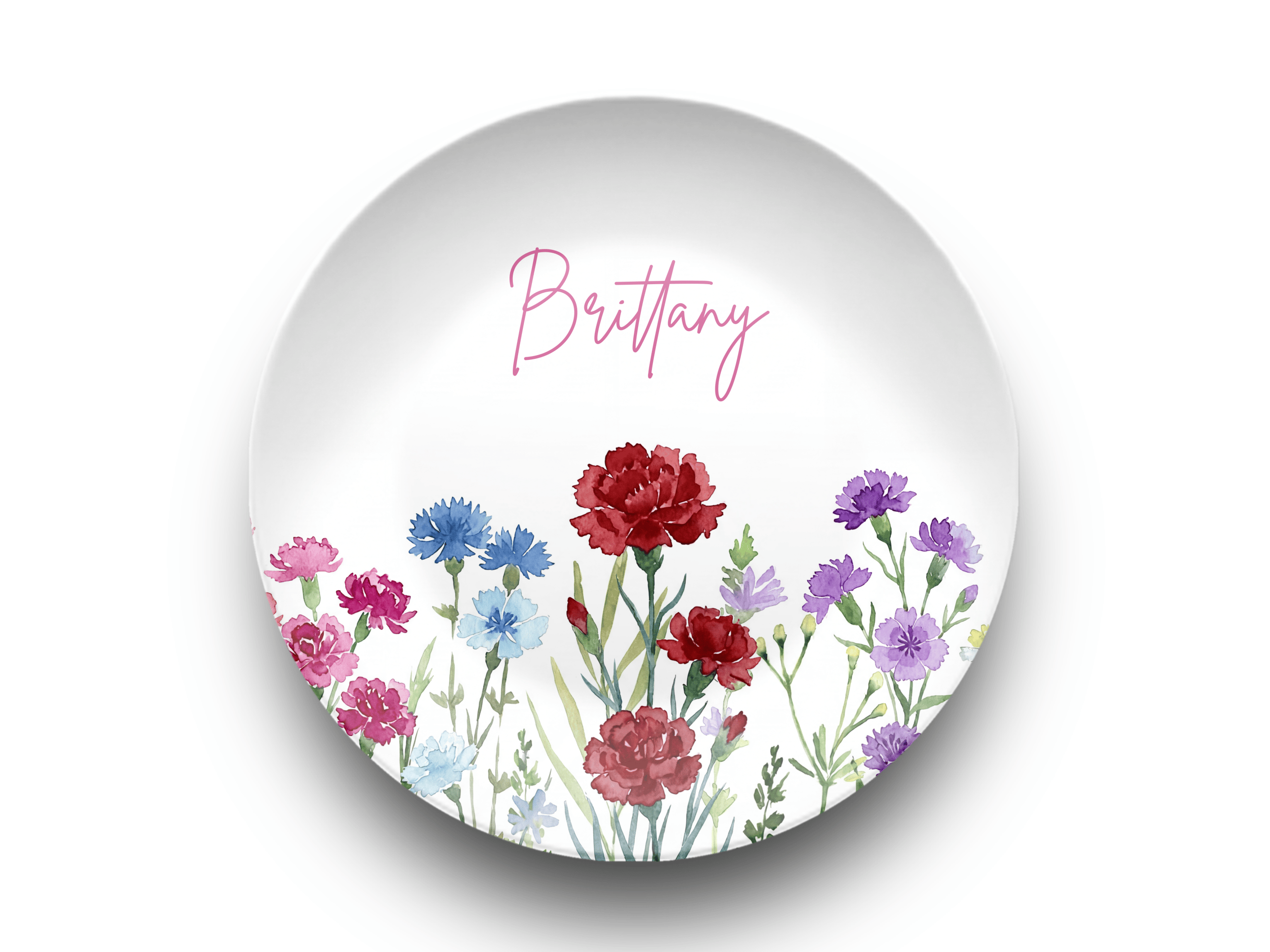 Birth Flower Name Plate January - Carnation by Lil Plate Shop