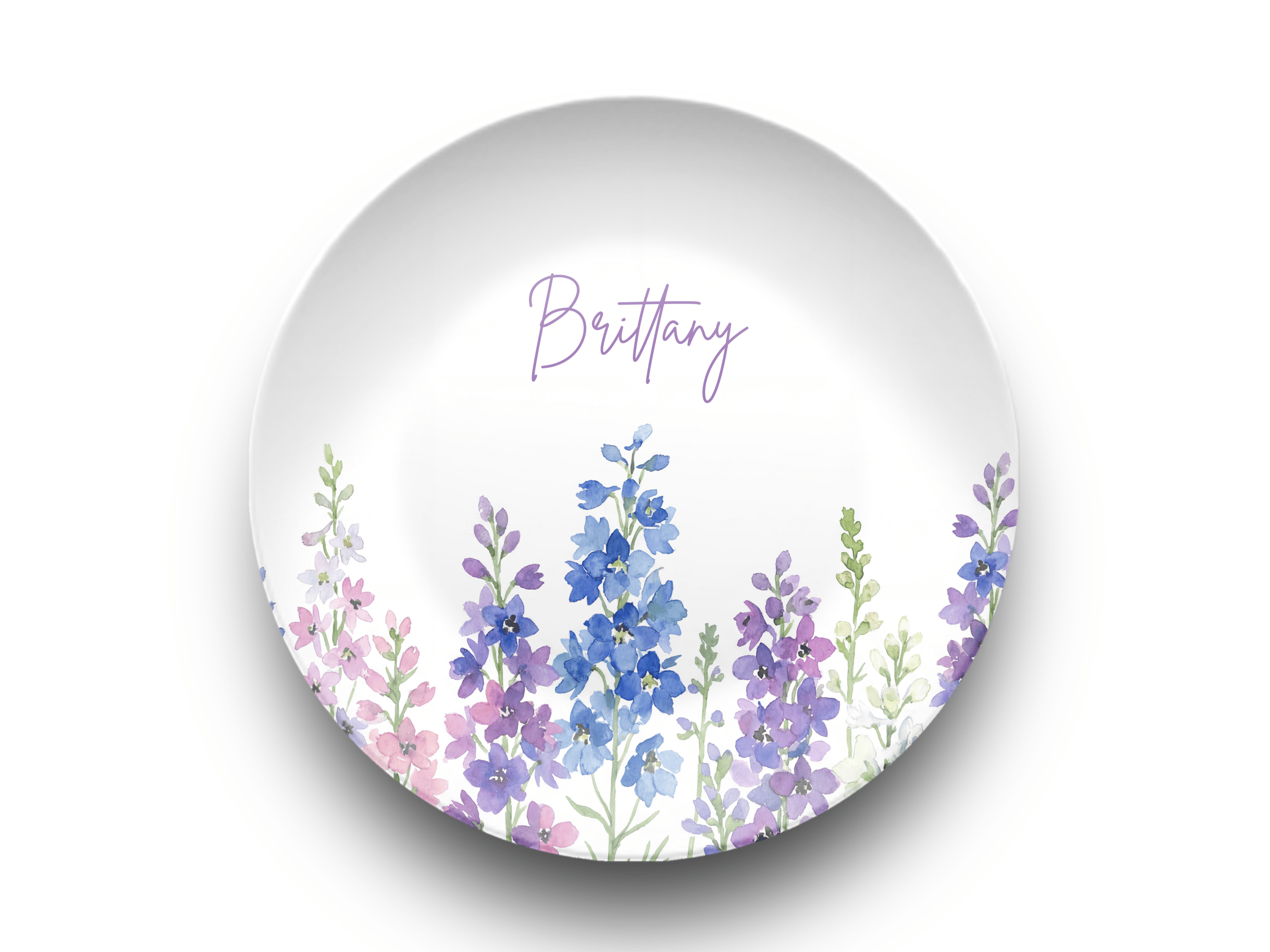 Birth Flower Name Plate July - Larkspur by Lil Plate Shop