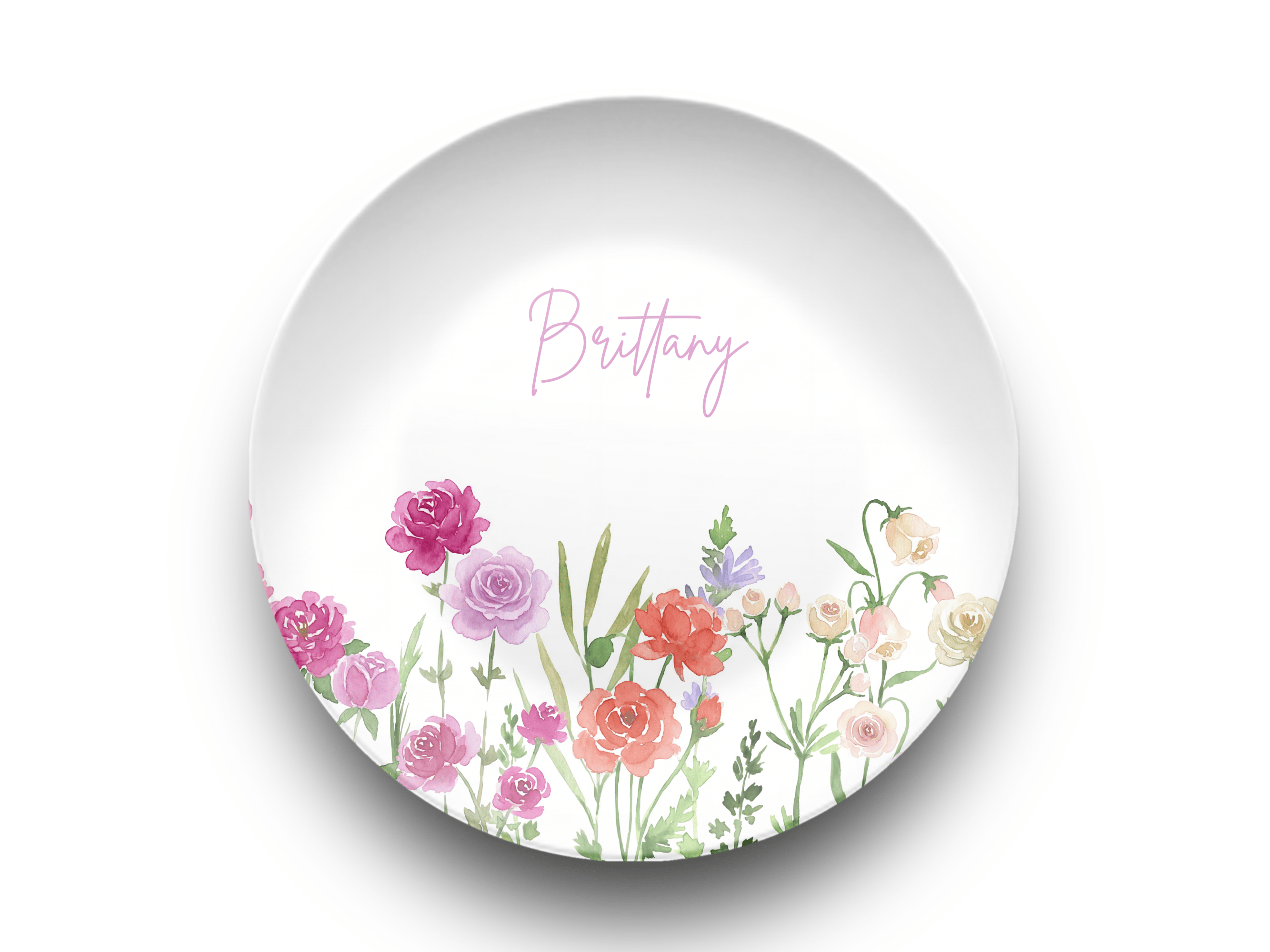 Birth Flower Name Plate June - Rose by Lil Plate Shop