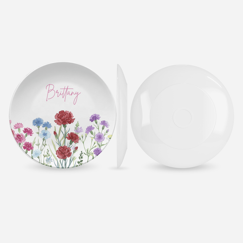 Birth Flower Name Plate by Lil Plate Shop