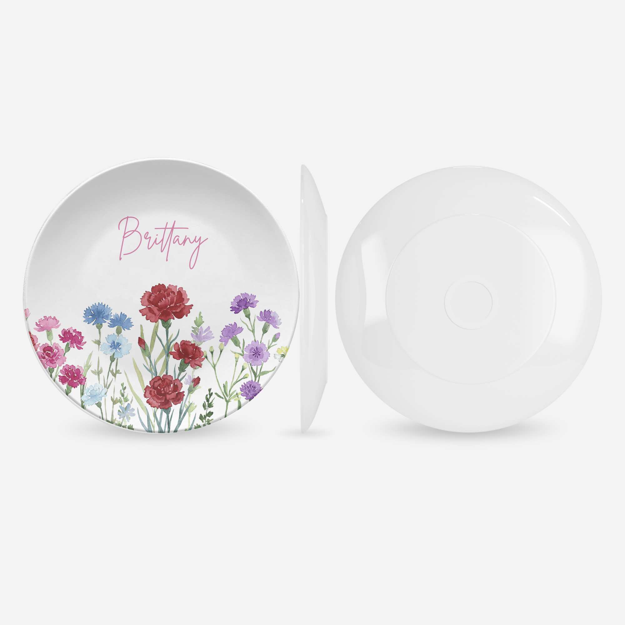Birth Flower Name Plate by Lil Plate Shop