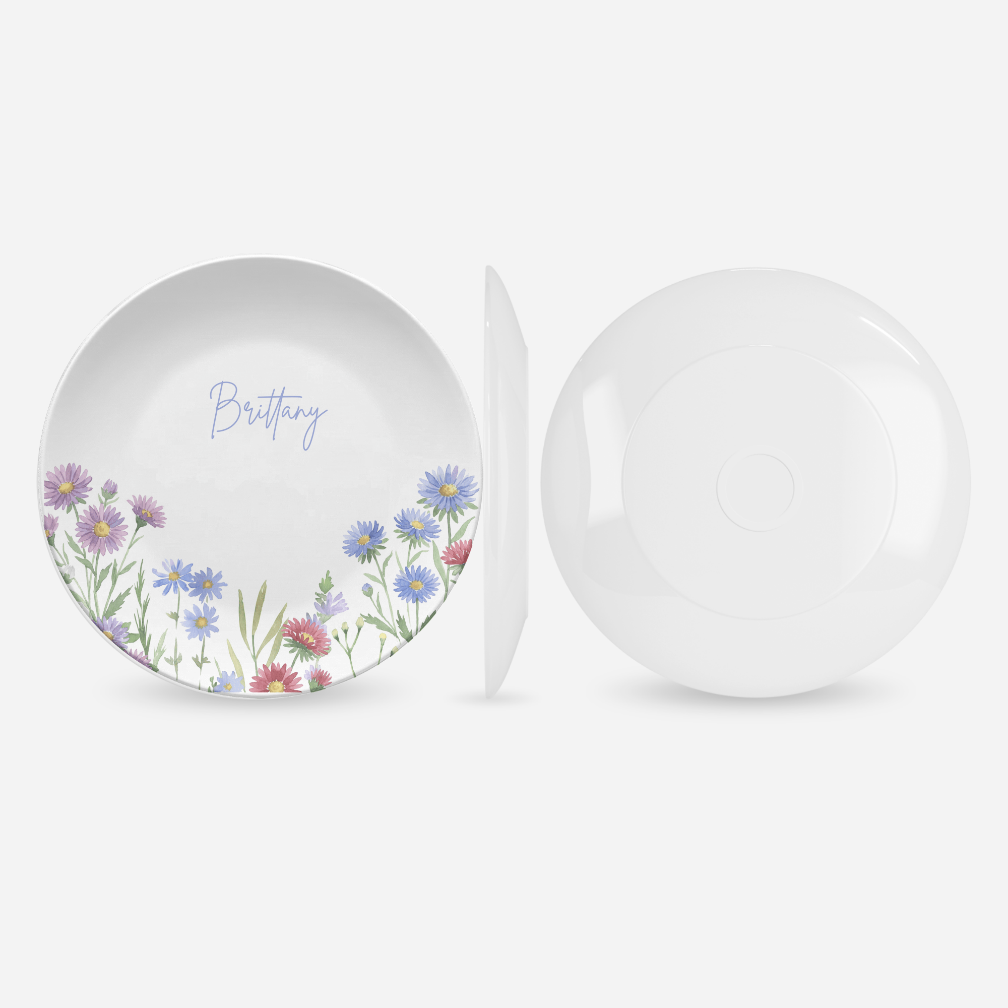 Birth Flower Name Plate by Lil Plate Shop