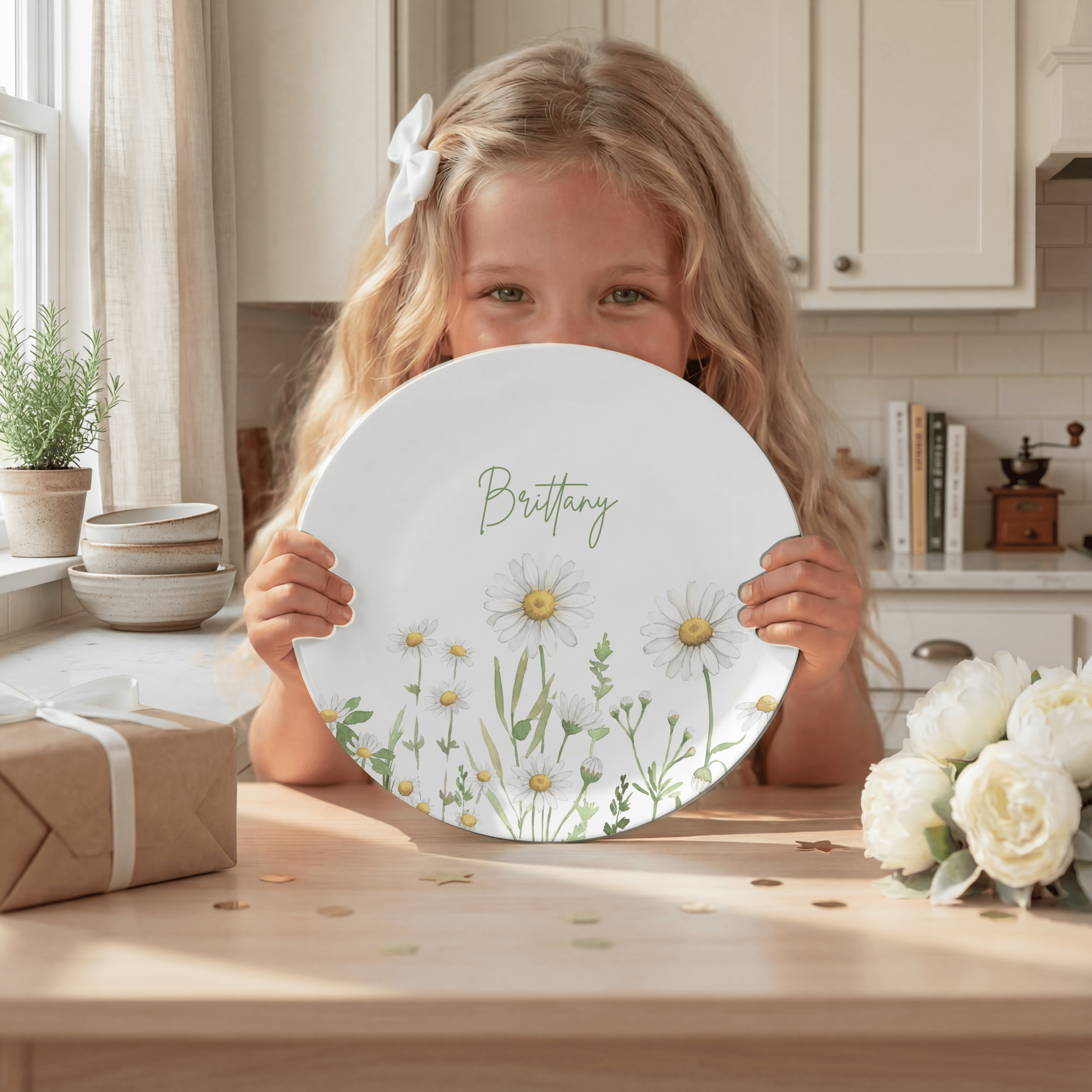 Birth Flower Name Plate by Lil Plate Shop