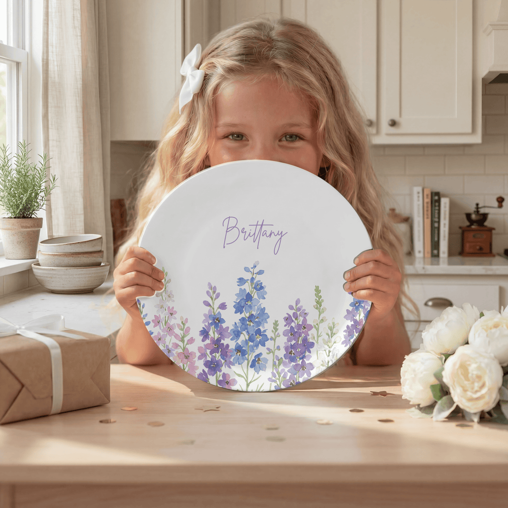 Birth Flower Name Plate by Lil Plate Shop