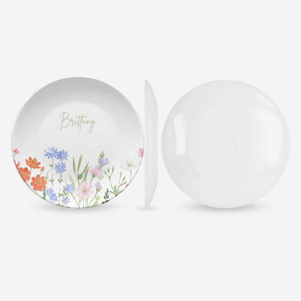 Birth Flower Name Plate by Lil Plate Shop