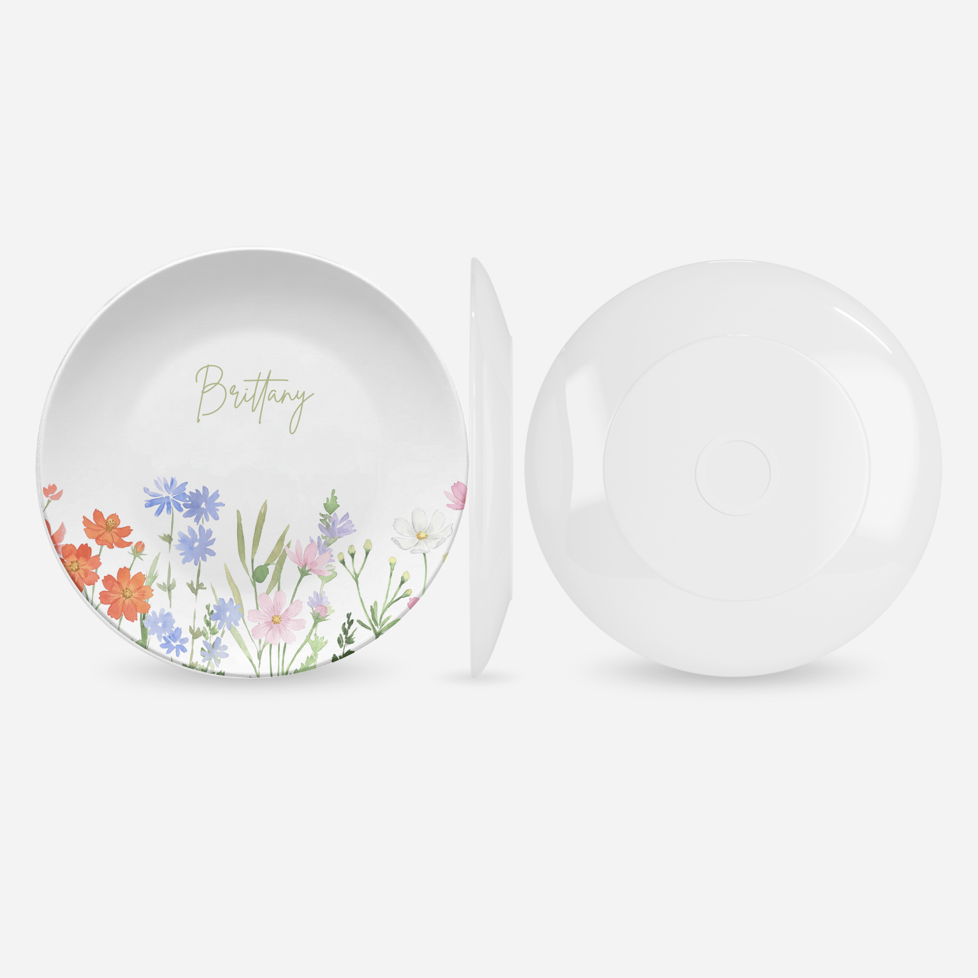 Birth Flower Name Plate by Lil Plate Shop