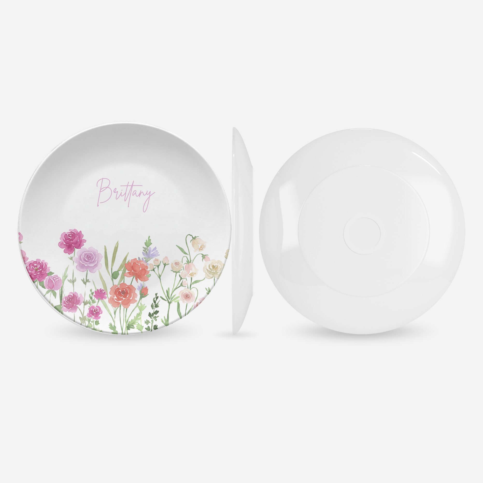 Birth Flower Name Plate by Lil Plate Shop