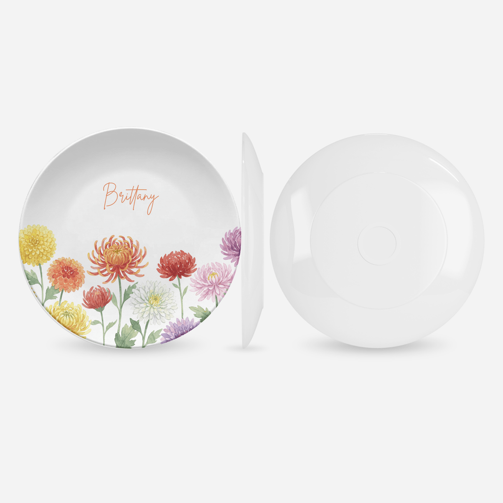 Birth Flower Name Plate by Lil Plate Shop