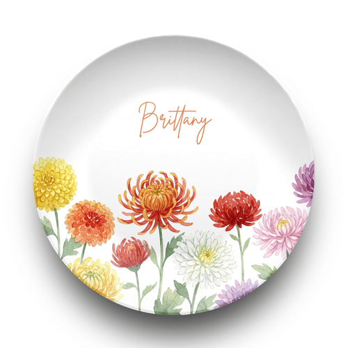 Birth Flower Name Plate by Lil Plate Shop
