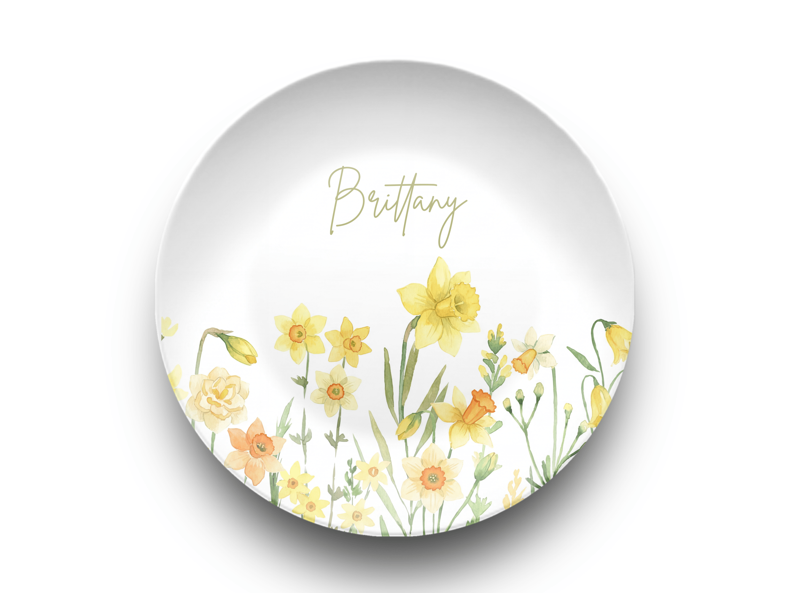 Birth Flower Name Plate March - Daffodil by Lil Plate Shop