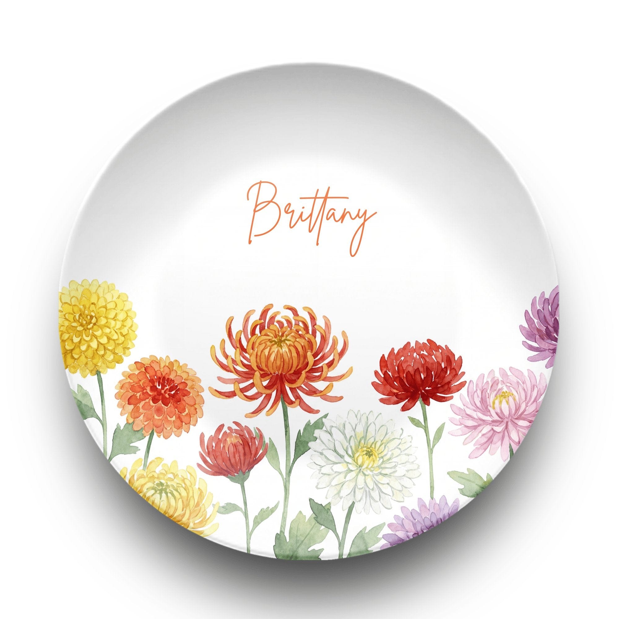 Birth Flower Name Plate November - Mum by Lil Plate Shop