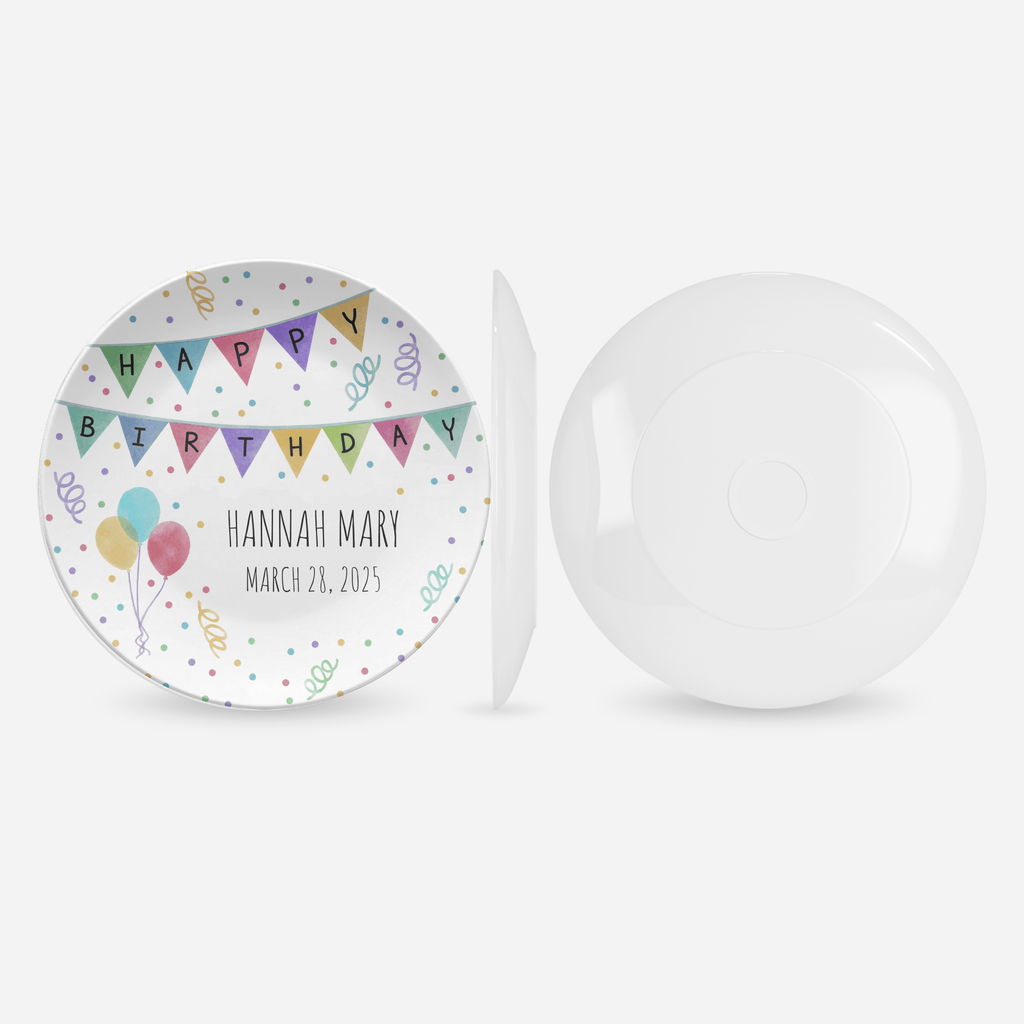 Birthday Banner Balloon Plate by Lil Plate Shop