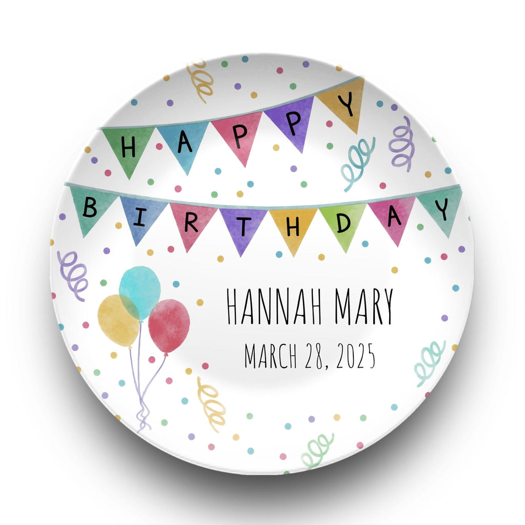 Birthday Banner Balloon Plate by Lil Plate Shop