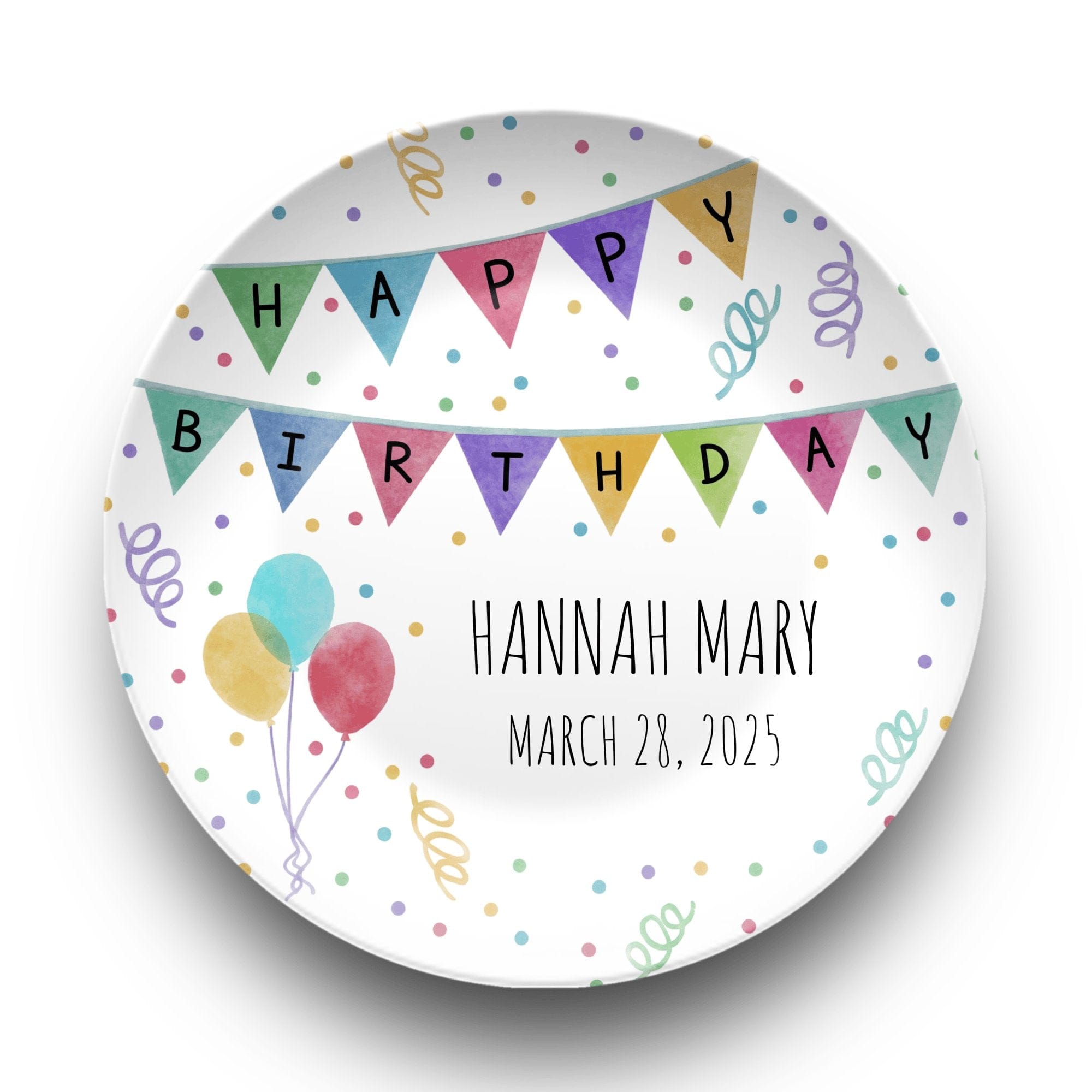 Birthday Banner Balloon Plate by Lil Plate Shop