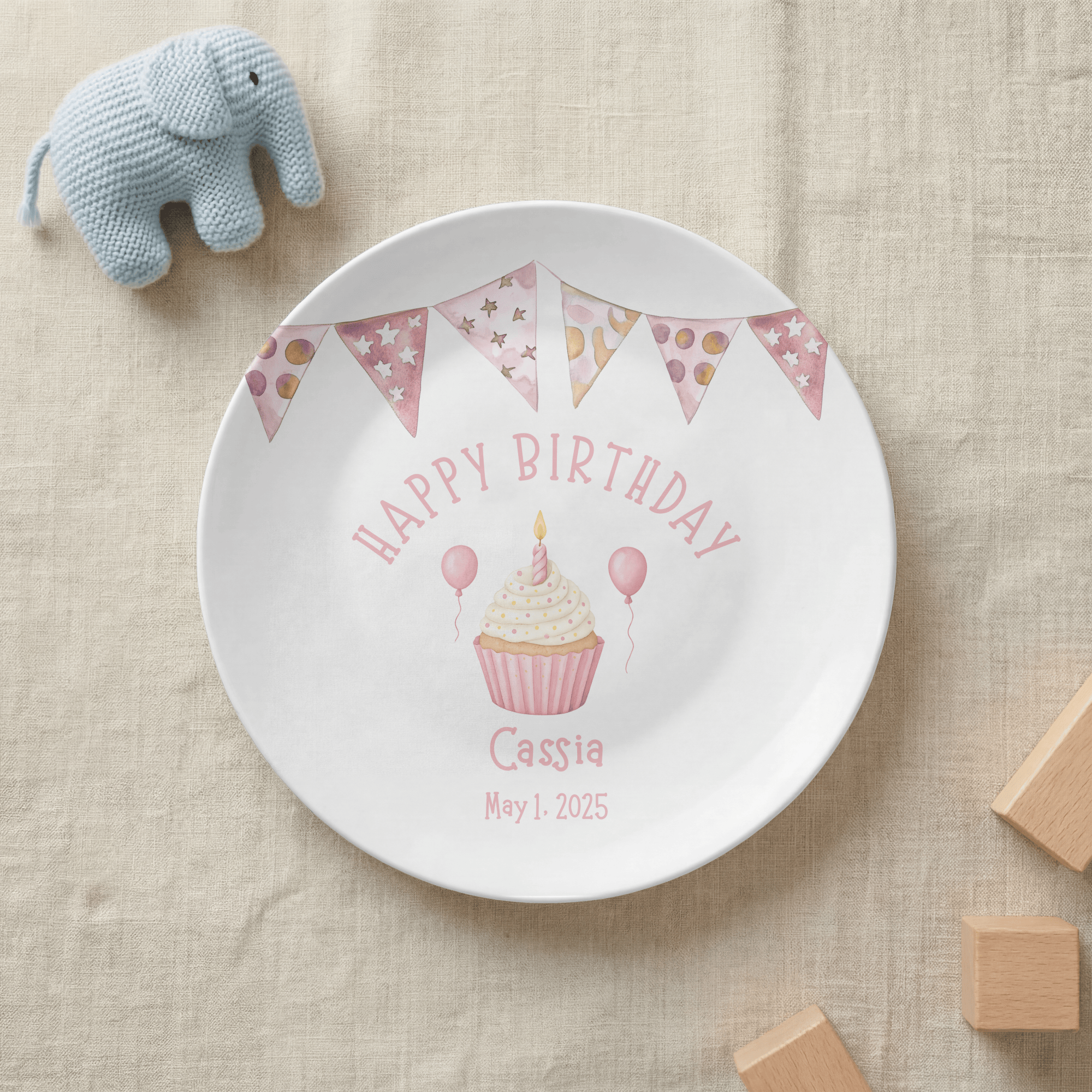 Birthday Banner Plate by Lil Plate Shop