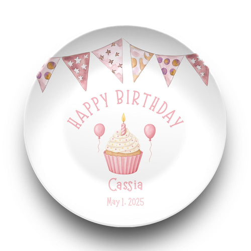 Birthday Banner Plate Plate / Pink by Lil Plate Shop