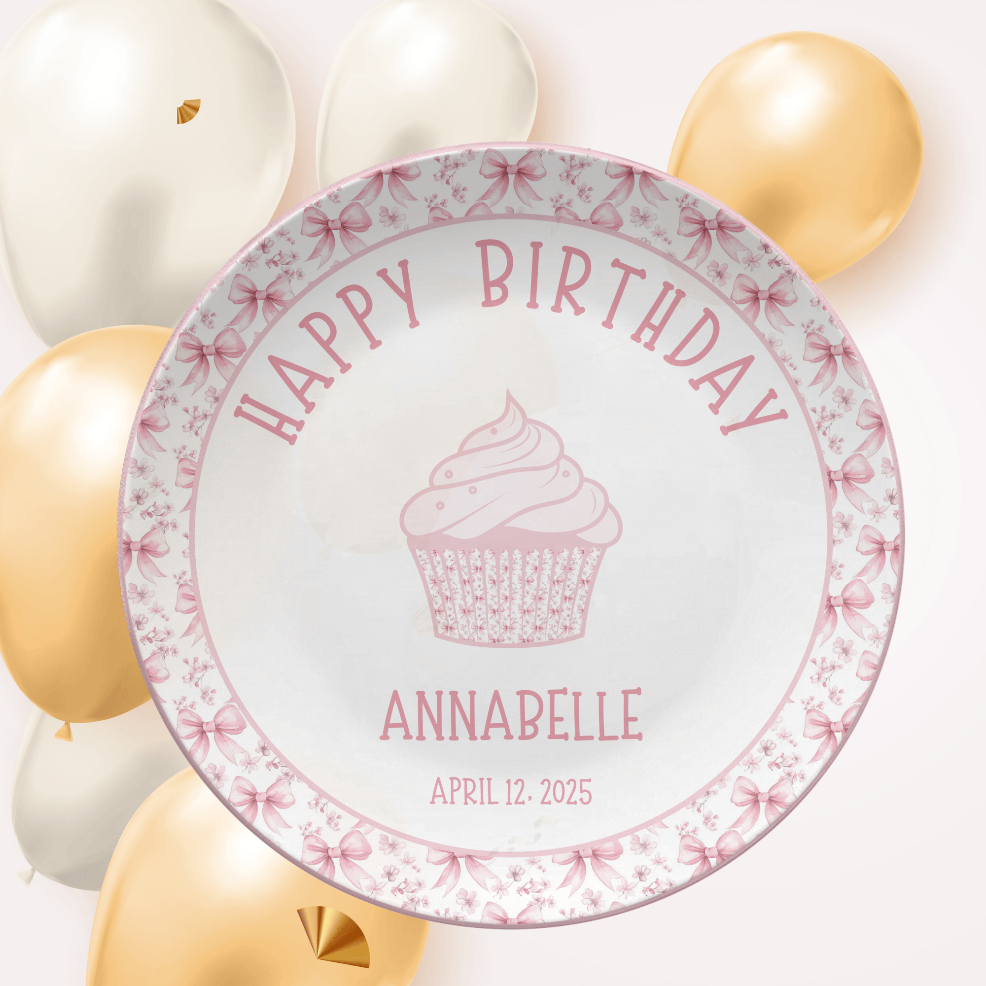 Birthday Coquette Cupcake Plate by Lil Plate Shop