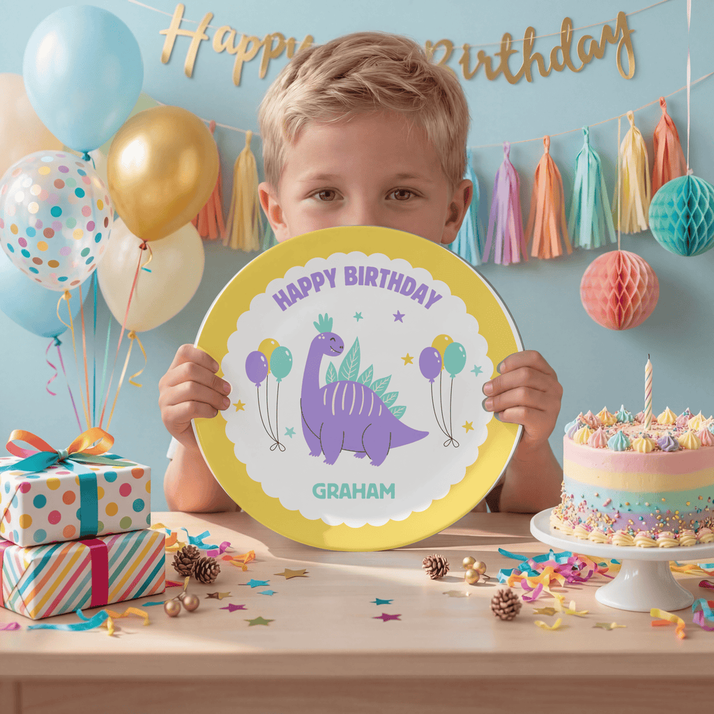 Birthday Dinosaur Plate by Lil Plate Shop