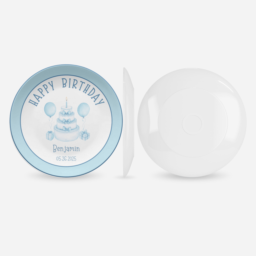 Blue Border Birthday Plate by Lil Plate Shop