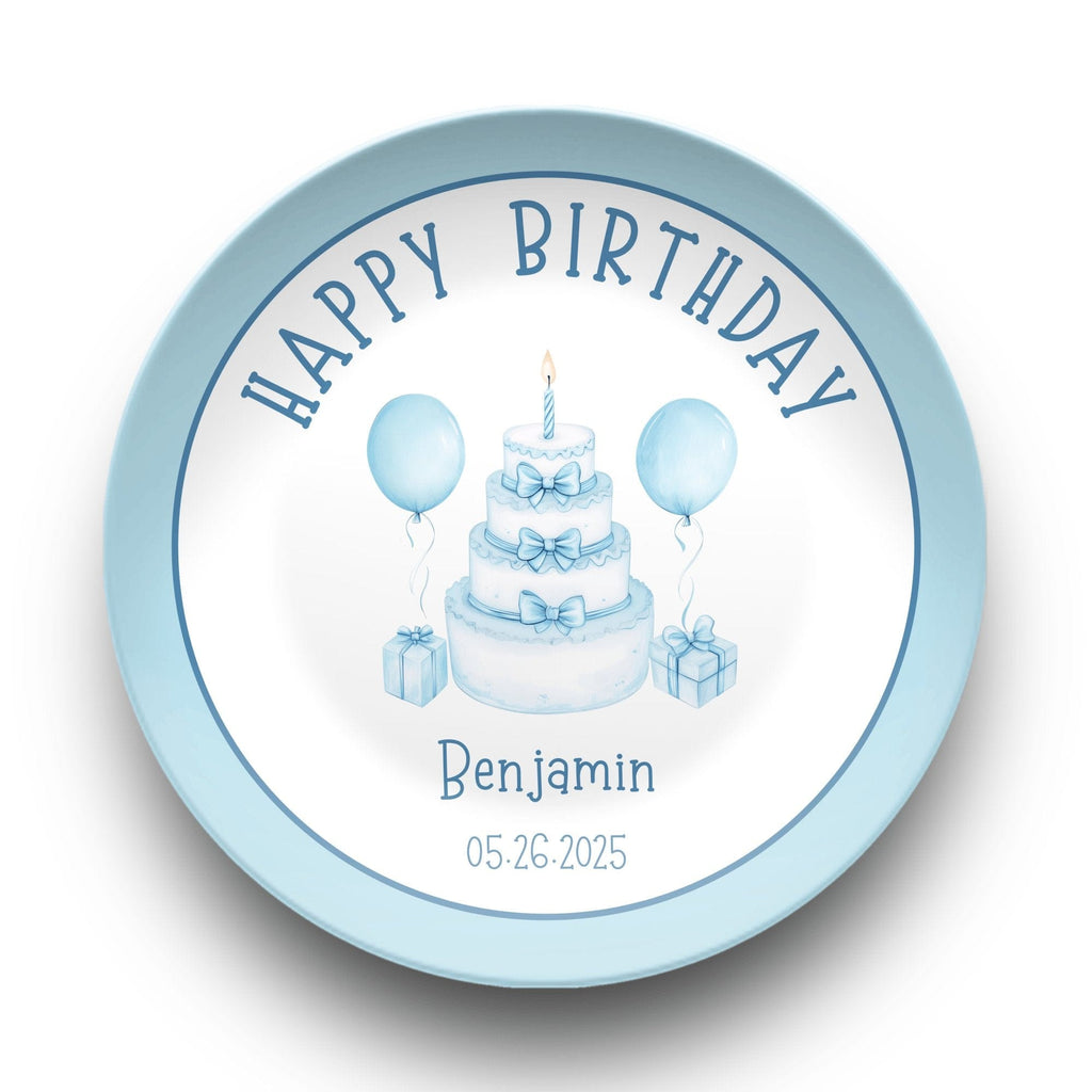 Blue Border Birthday Plate by Lil Plate Shop