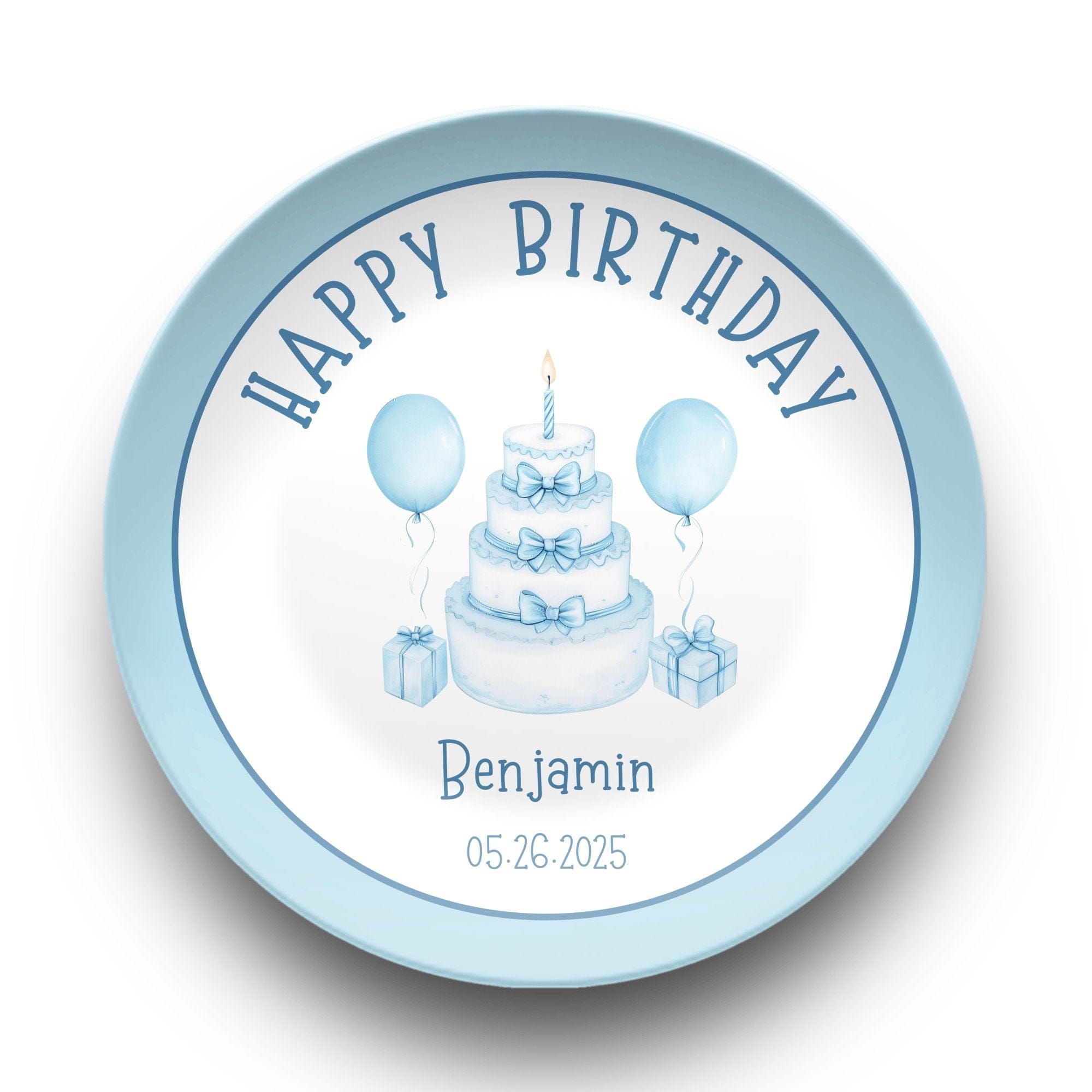 Blue Border Birthday Plate by Lil Plate Shop